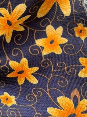 Silk Floral Navy and Yellow Women's Scarf